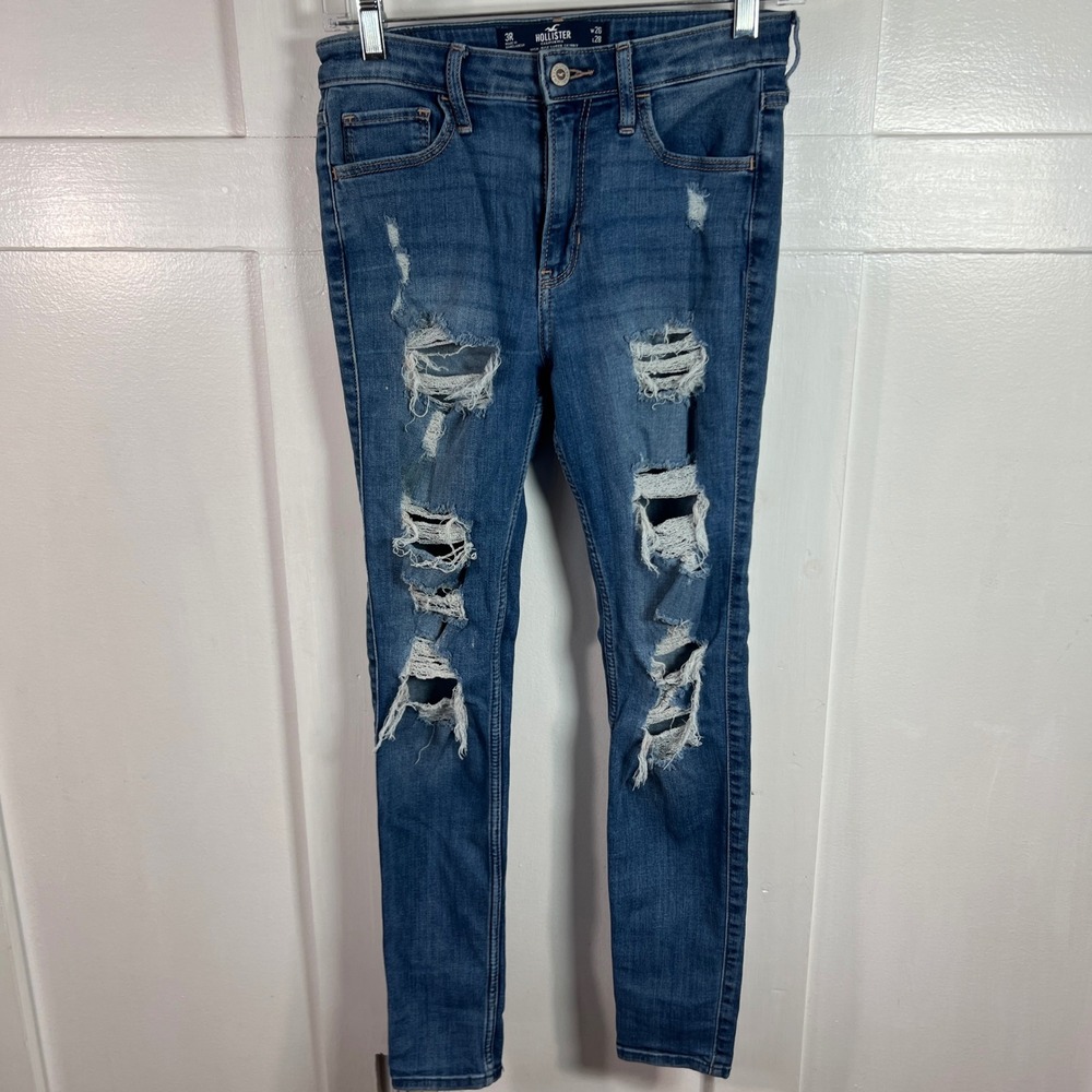 Hollister California High Rise Super Skinny Ripped Jeans W26 L28‎